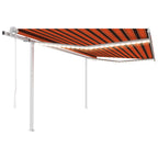 VidaXL Luifel automatisch met LED en windsensor 4x3,5 m oranje bruin