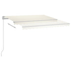 VidaXL Luifel automatisch met LED en windsensor 4,5x3,5 m crèmekleurig