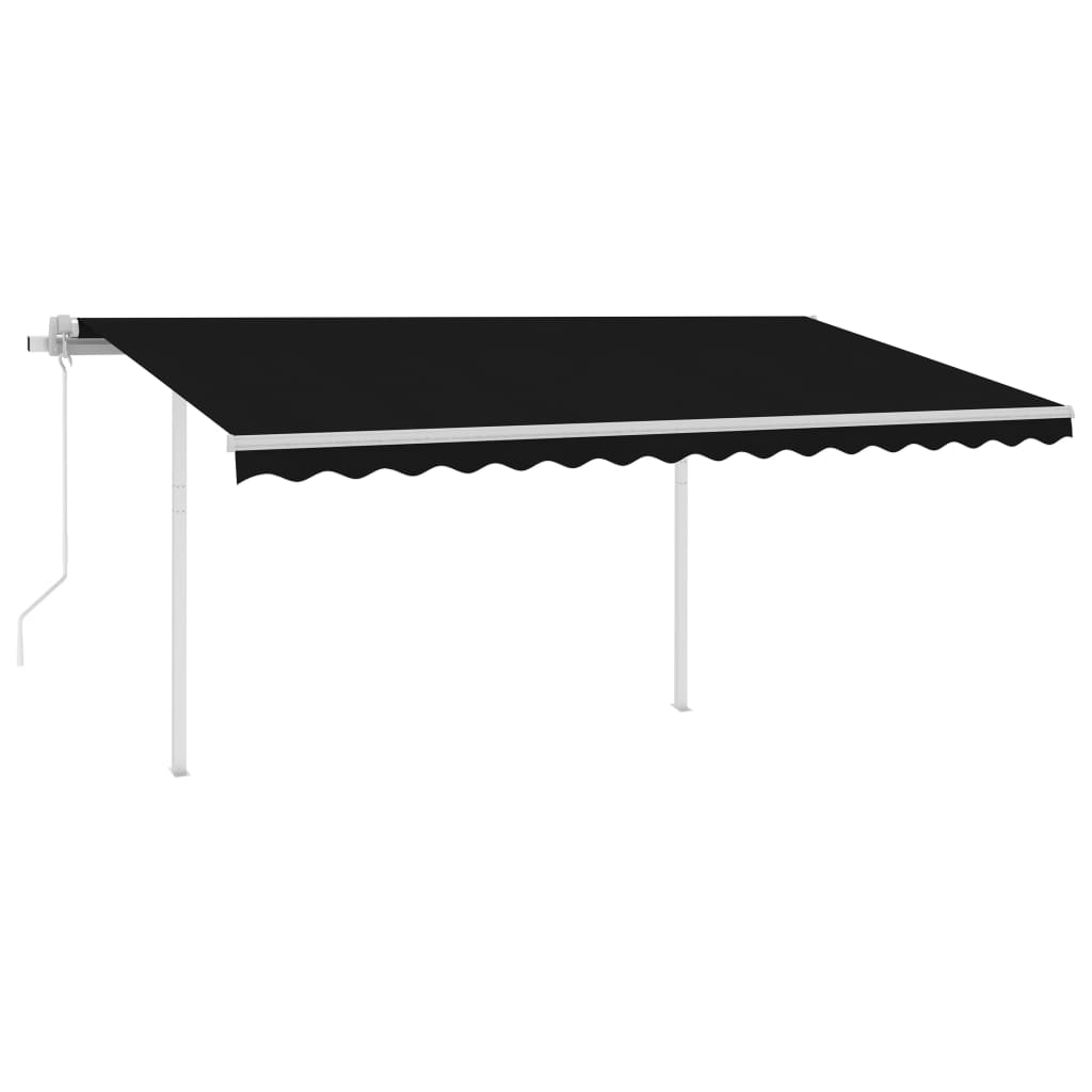 VidaXL Luifel automatisch met LED en windsensor 4,5x3,5 m antraciet