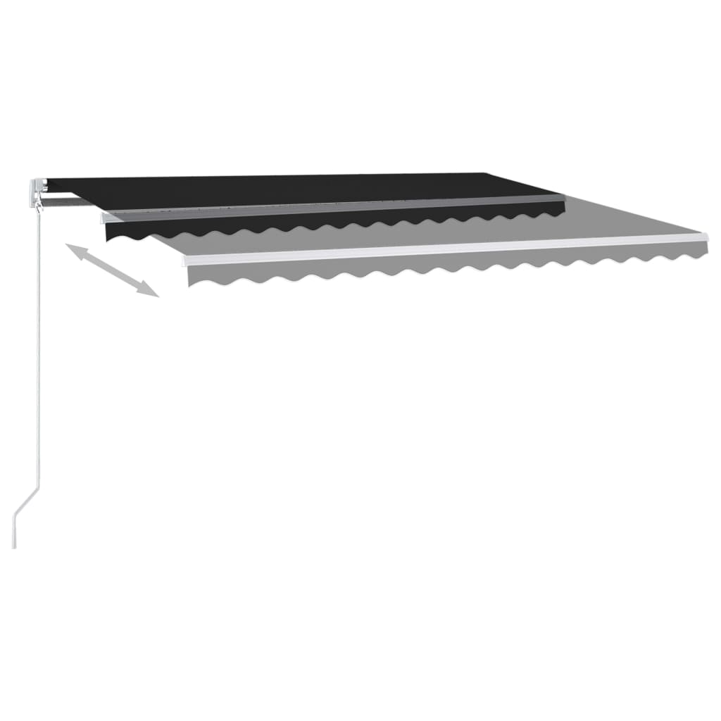 VidaXL Luifel automatisch met LED en windsensor 4,5x3,5 m antraciet