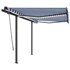 VidaXL Luifel automatisch met LED en windsensor 3x2,5 m blauw en wit