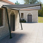 VidaXL Luifel automatisch met LED en windsensor 4x3 m blauw en wit