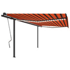 VidaXL Luifel automatisch met LED en windsensor 4x3 m oranje en bruin
