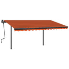 VidaXL Luifel automatisch met LED en windsensor 4x3 m oranje en bruin