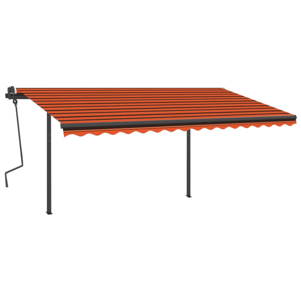 VidaXL Luifel automatisch uittrekbaar met palen 4,5x3 m oranje bruin