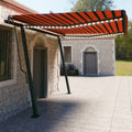 VidaXL Luifel automatisch met LED en windsensor 4,5x3 m oranje bruin