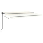 VidaXL Luifel automatisch met LED en windsensor 5x3 m crèmekleurig