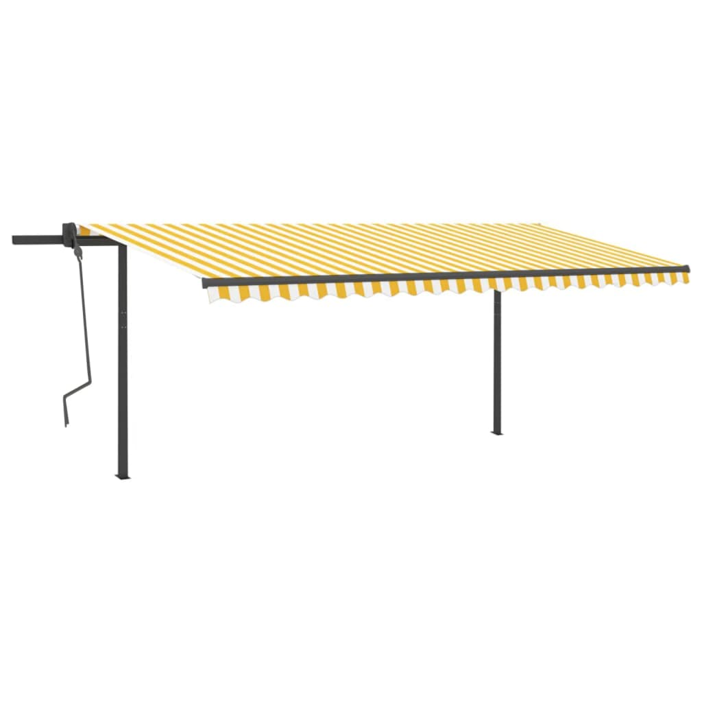 VidaXL Luifel automatisch met LED en windsensor 5x3 m geel en wit