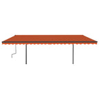 VidaXL Luifel automatisch uittrekbaar met palen 6x3 m oranje en bruin