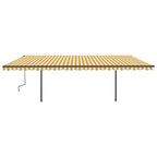 VidaXL Luifel automatisch met LED en windsensor 6x3 m geel en wit