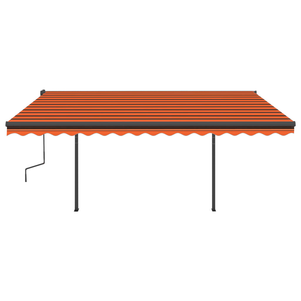 VidaXL Luifel handmatig uittrekbaar met LED 4,5x3,5 m oranje en bruin