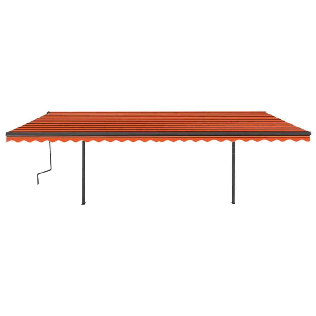 VidaXL Luifel handmatig uittrekbaar met LED 6x3,5 m oranje en bruin