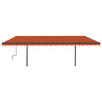 VidaXL Luifel automatisch met LED en windsensor 6x3,5 m oranje bruin
