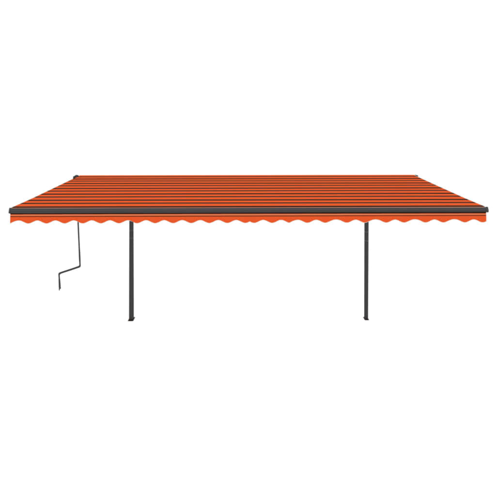 VidaXL Luifel automatisch met LED en windsensor 6x3,5 m oranje bruin