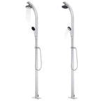Vidaxl buitendouche met grijze basis 220 cm aluminium