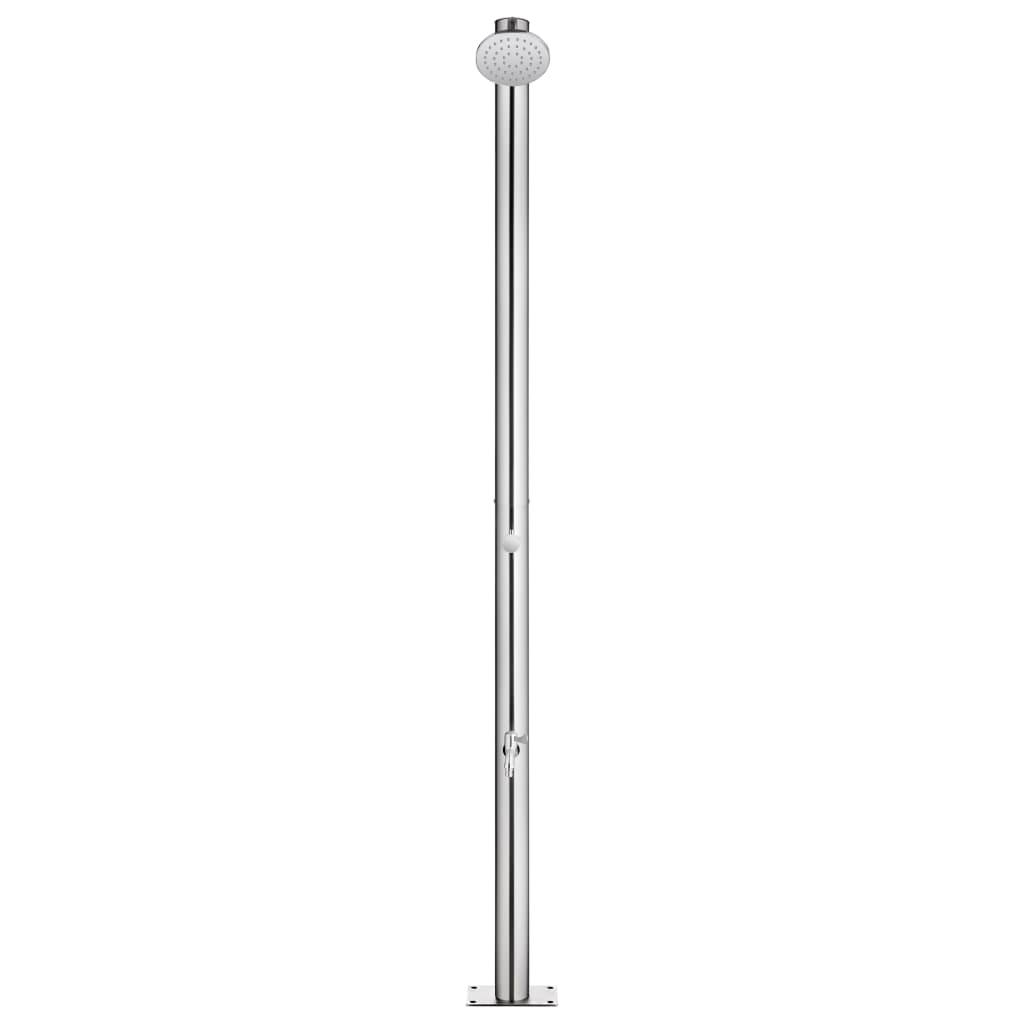 Vidaxl buitendouche met bruine basis 220 cm roestvrij staal