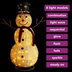 Vidaxl decoratieve sneeuwpop led 120 cm luxe stof