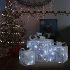 Vidaxl kerstdecoratie geschenkdozen 3 st binnen buiten wit
