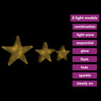 VidaXL Kerstdecoratiesterren 3 st LED buiten binnen mesh goudkleurig