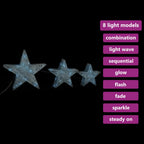 VidaXL Kerstdecoratiesterren 3 st LED buiten binnen mesh zilverkleurig