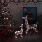 Vidaxl kerstversiering rendierfamilie 160 led's warmwit acryl