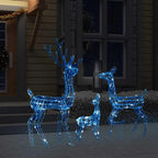Vidaxl kerstversiering rendierfamilie 300 led's blauw acryl