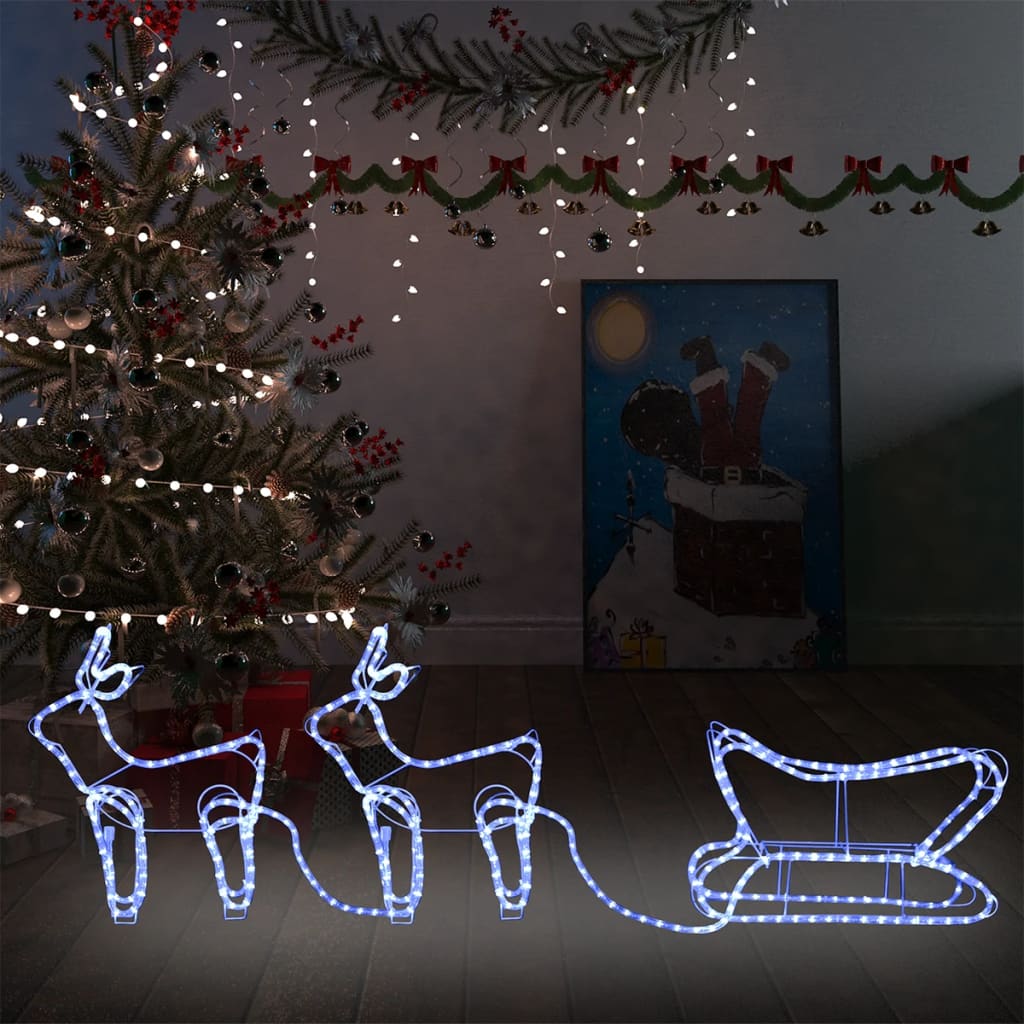 Vidaxl buitenkerstversiering rendier en slee 576 led's