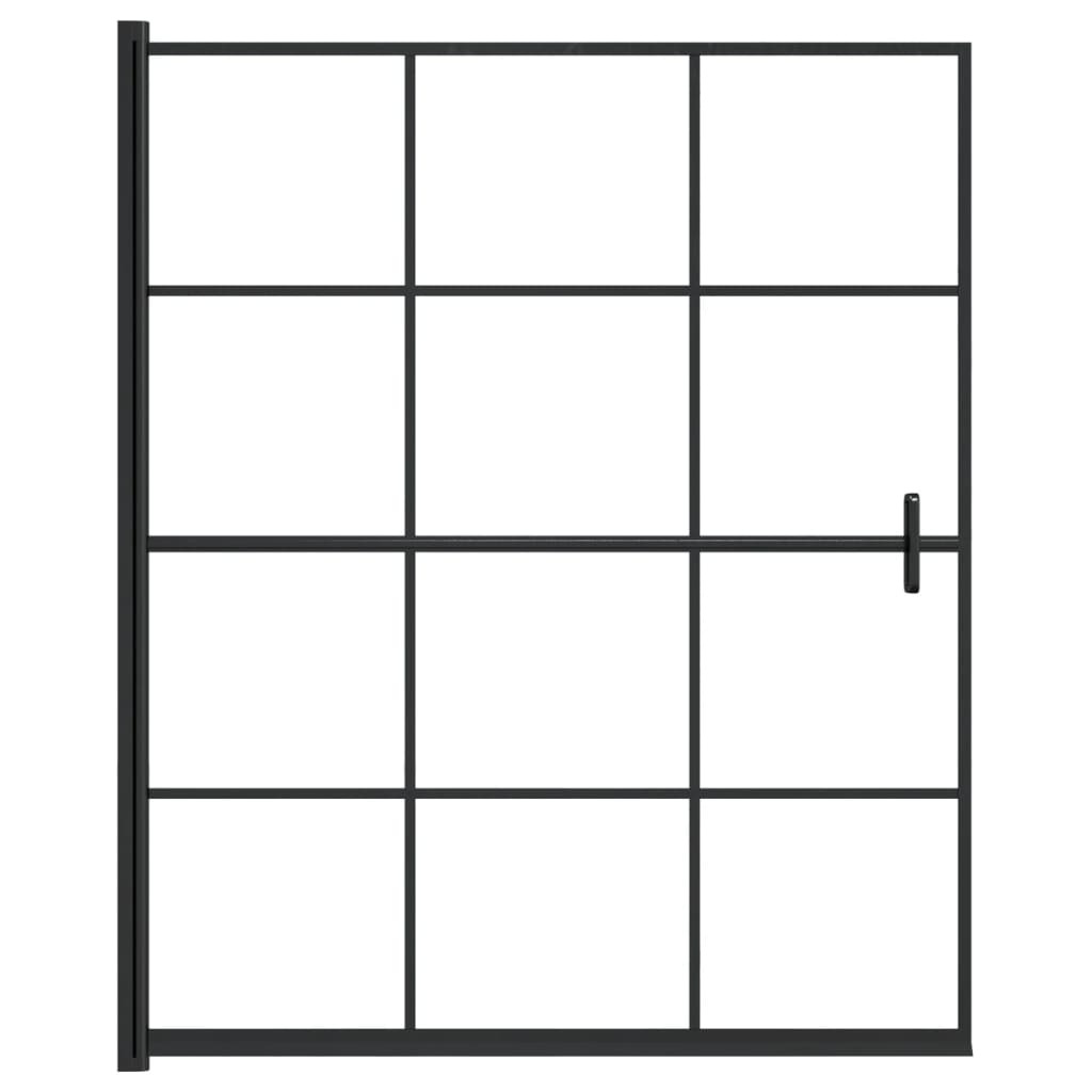 Vidaxl douchewand 116x140 cm esg zwart