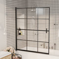 Vidaxl douchewand 116x140 cm esg zwart