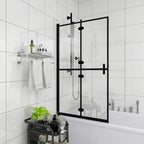 Vidaxl douchewand inklapbaar 80x140 cm esg zwart