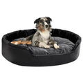 VidaXL Hondenmand 90x79x20 cm pluche en kunstleer zwart en donkergrijs