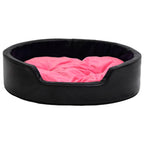 VidaXL Hondenmand 99x89x21 cm pluche en kunstleer zwart en roze