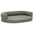 VidaXL Hondenbed ergonomisch linnen-look 75x53 cm grijs