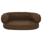 Vidaxl hondenbed ergonomisch linnen-look 60x42 cm bruin