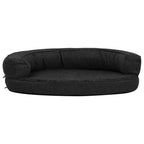 VidaXL Hondenbed ergonomisch linnen-look 75x53 cm fleece zwart