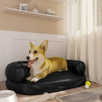 VidaXL Hondenmand met ergonomisch schuim 75x53 cm kunstleer zwart