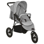 Vidaxl kinderwagen staal lichtgrijs