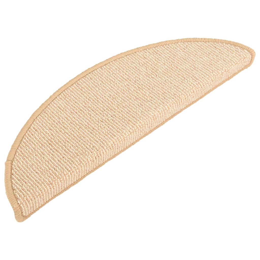 Vidaxl trapmatten 15 st 56x17x3 cm crème halfrond