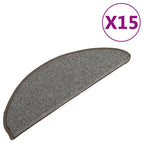 Vidaxl trapmatten 15 st 65x21x4 cm grijs halfrond groot