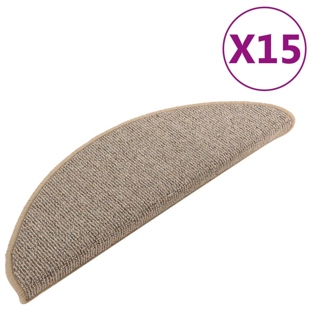 Vidaxl trapmatten 15 st 65x21x4 cm bruin halfrond groot