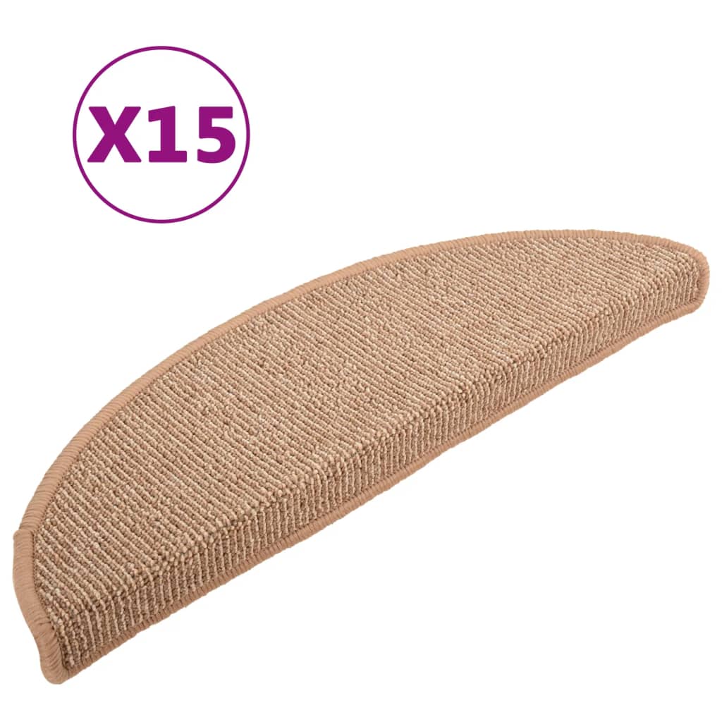 Vidaxl trapmatten 15 st 65x21x4 cm lichtbruin halfrond groot