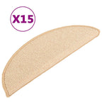 Vidaxl trapmatten 15 st 65x21x4 cm crème halfrond groot