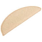 Vidaxl trapmatten 15 st 65x21x4 cm crème halfrond groot