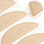 Vidaxl trapmatten 15 st 65x21x4 cm crème halfrond groot