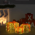 VidaXL Kerstverlichting geschenkdozen 3 st decoratief acryl warmwit