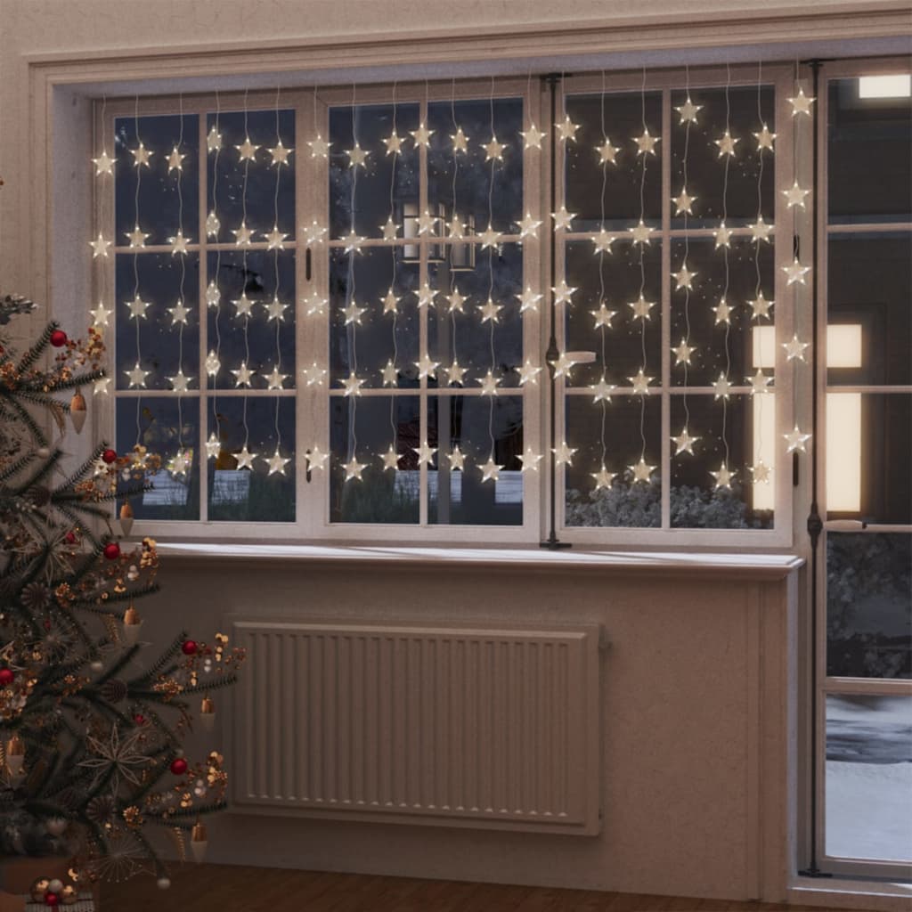 VidaXL Lichtsnoergordijn sterren met 500 LED's en 8 functies warmwit