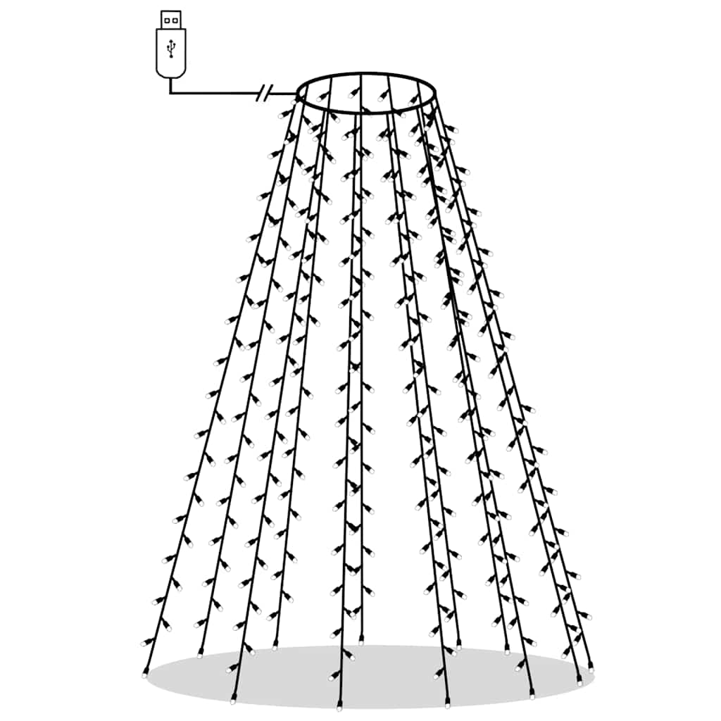 Vidaxl kerstboomverlichting met 180 led's koudwit net 180 cm