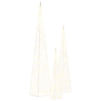 VidaXL Lichtkegelset decoratief LED 30 45 60 cm acryl warmwit