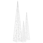 Vidaxl lichtkegelset decoratief led 60 90 120 cm acryl blauw