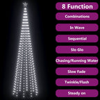 Vidaxl kegelkerstboom 752 koudwitte led's 160x500 cm